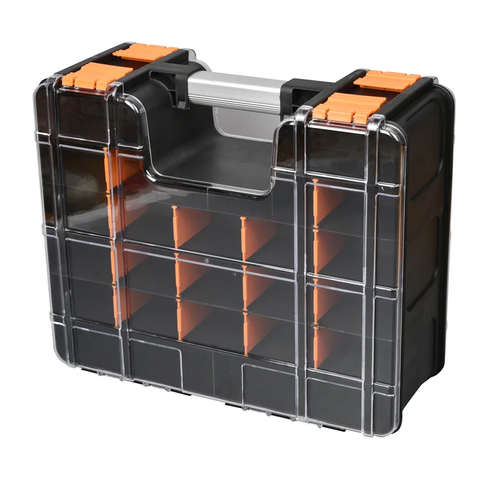 Heavy-Duty Double-Sided Plastic Toolbox with Compartments for ...