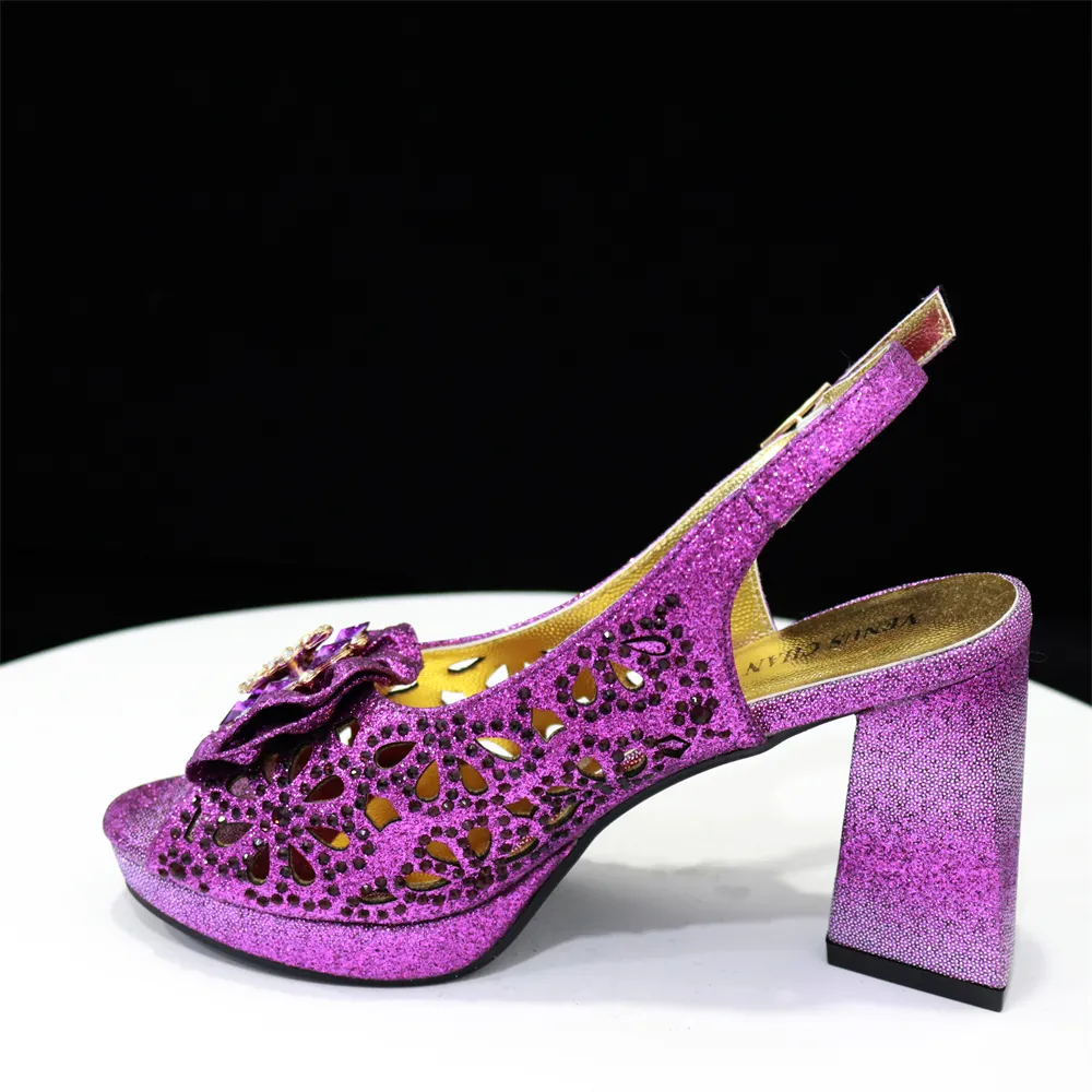 Purple rhinestone shoes sales