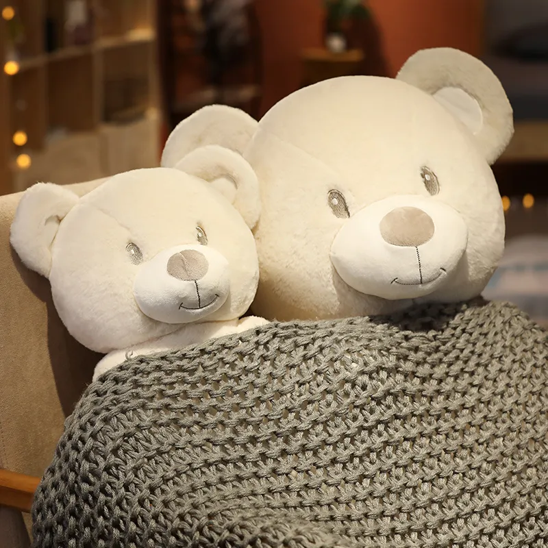 2024 25-60cm White Teddy Bear Plush, Soft Huggable Appease