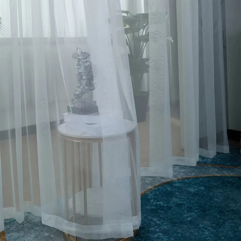 XUEQXUE Rideaux Voilage 190 x 90 cm Translucide, Bloquer, Anti-UV, Separation, Lumiere, Lumière Filtrer Souple Demi Transparent Voilage Fenetre pour Salon, Balcon, Chambre, Blanc