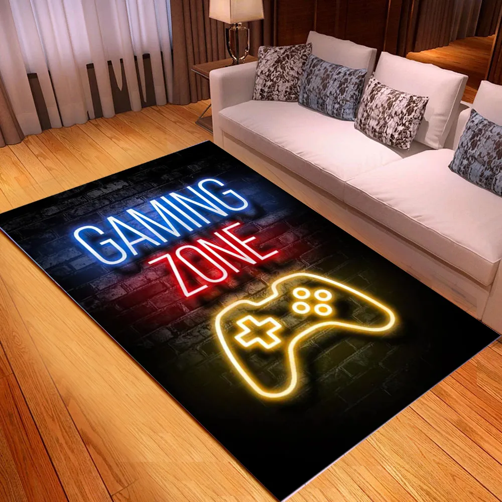 Game Console Symbols Carpet Gaming Zone Rug Teen Kawaii Living
