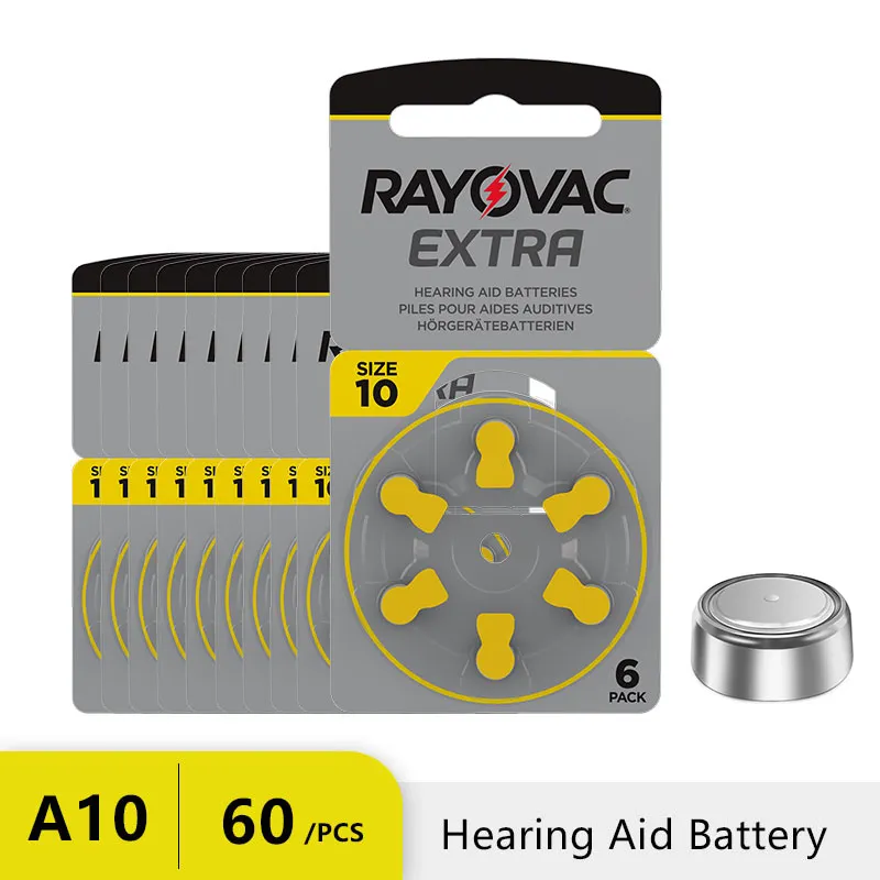 RAYOVAC EXTRA Zinc Air Performance Hearing Aid Batteries A10 10A 10 PR70 For BTE CIC RIC OE Hearing Aids Battery