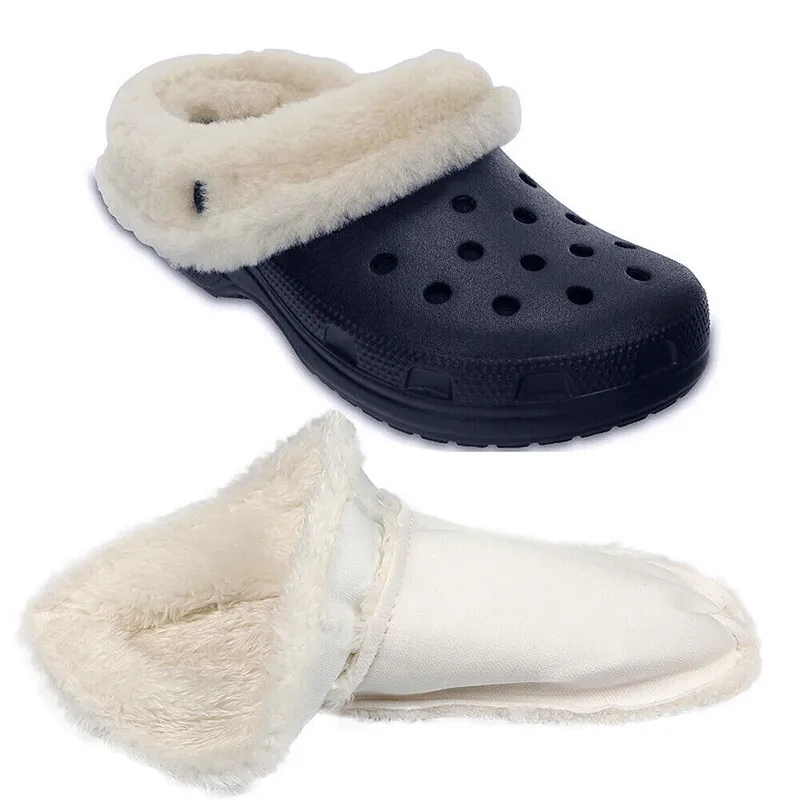 Faux Fur Crocs Slipper Inserts Shoes Fuzzy Liner For Crocs Crocs