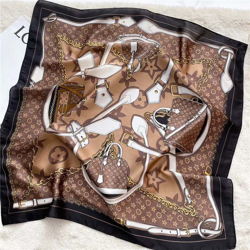 Luxury Silk Letter Pattern Scarf - Soft, Versatile Headscarf  display picture 1