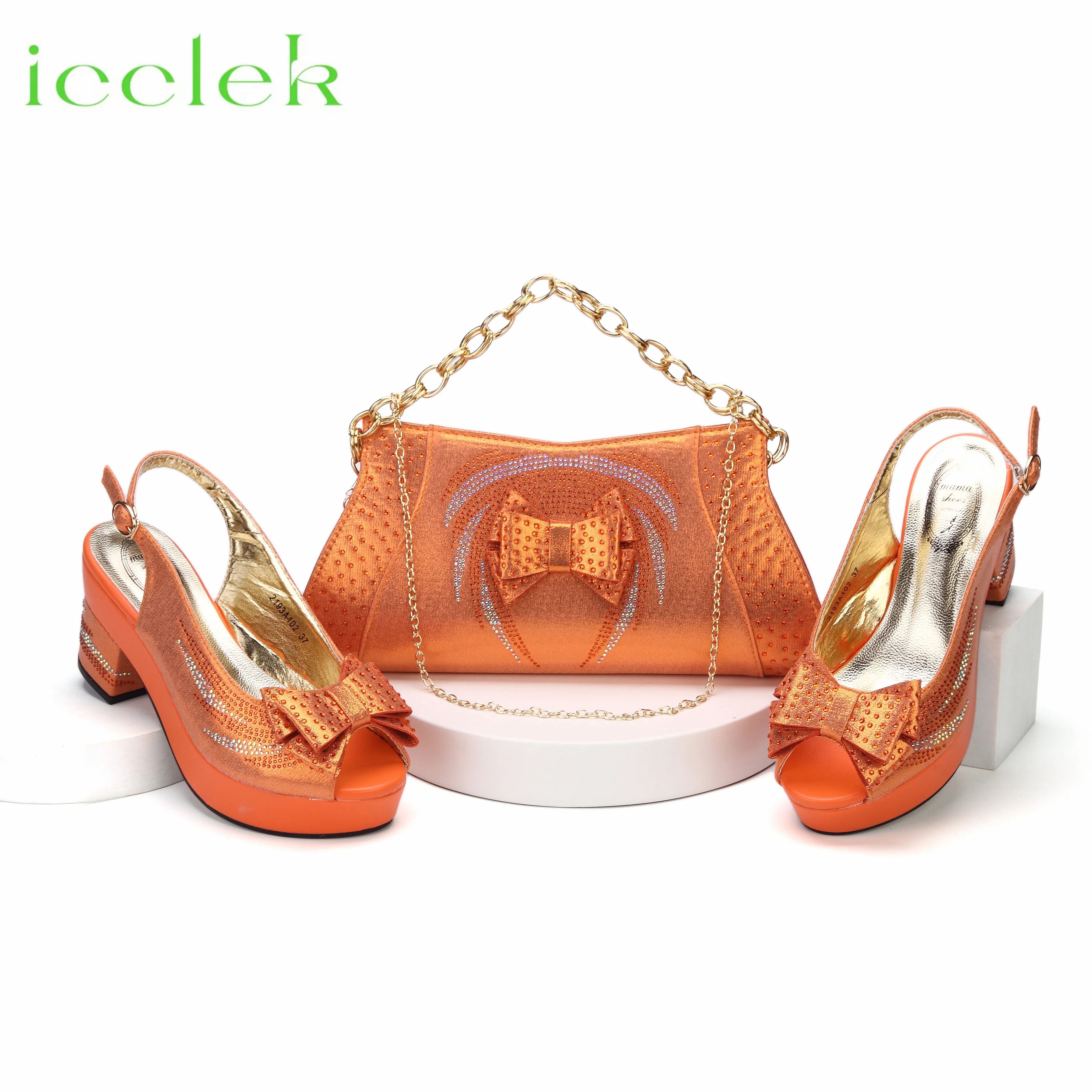 Womens Shoes Orange Sandals And Matching Bag Italian Shoes Womens