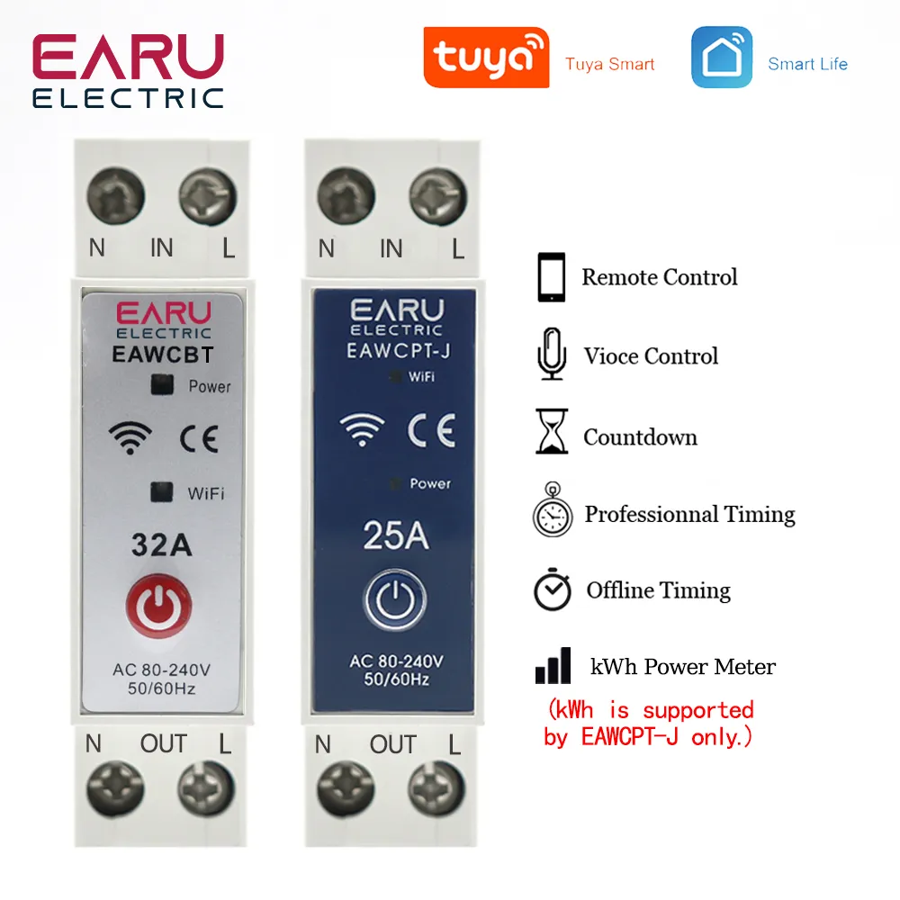 Interrupteur Intelligent Tuya 20A - Contrôle à Distance Par App, Moniteur De Consommation, Protection Surcharge