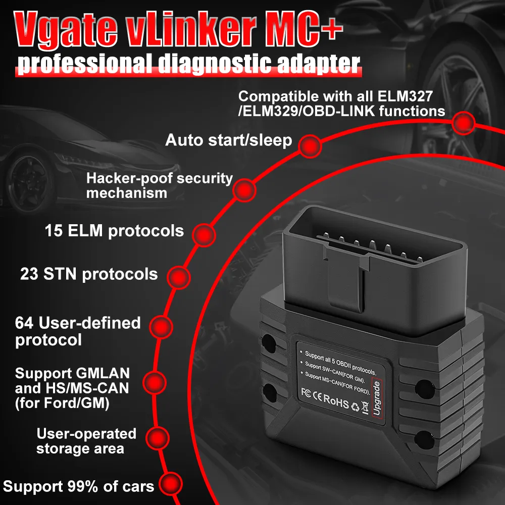 Scanner OBD2 IKiKin V600 - Diagnostic Voiture Professionnel - Lecture/Effacement Codes Erreur - Compatible 99% Véhicules