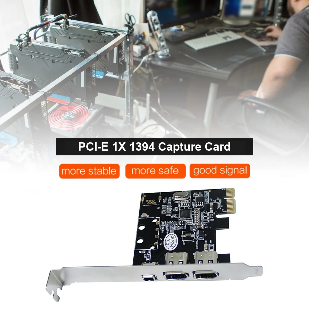 UCEC USB Video Capture Card Device: PCI-E 1X to 16X 1394 DV Capture Card with Firewire Adapter