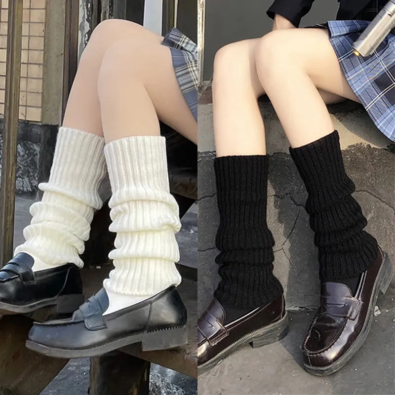 Women's Leg Warmers - 80s Style Knitted Long Socks, 17 Inch, Black, For Yoga, Dance, Fashion - View #2