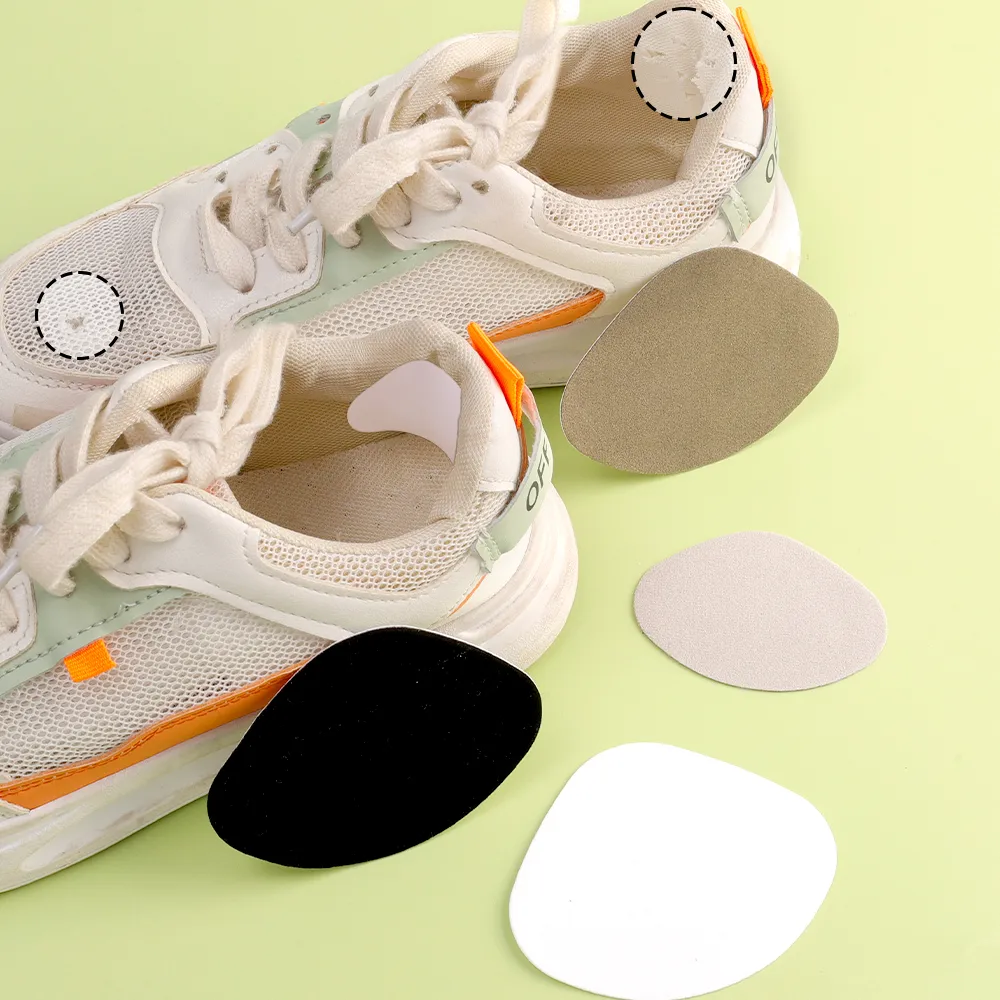 Breathable Mesh Shoe Patches 4/- Adhesive Sneaker Heel Protector Pads ...