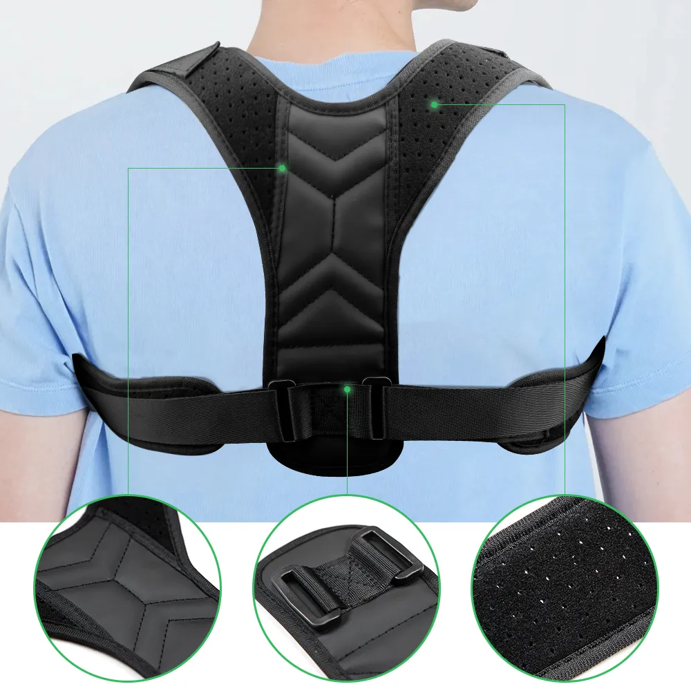 Advanced Posture Corrector Back Brace Support For Spine Back Neck Clavicle Shoulder Alignment Comfortable Breathable Fabric Unisex Black From Ddmyapr 13.91 DHgate.Com