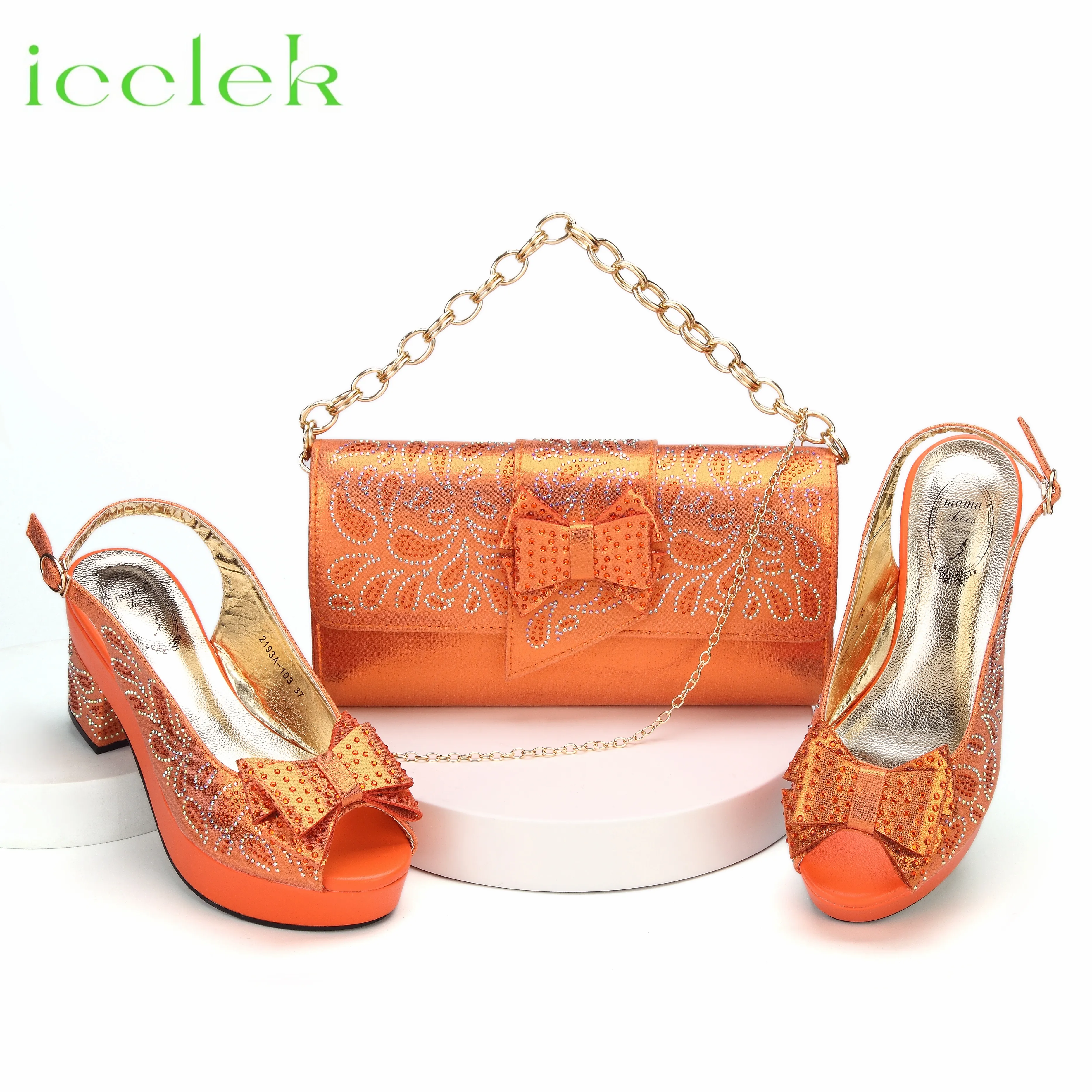 Orange Peep Toe Heels Matching Bag Set Premium Ladies Dress Shoes, Shop  Now!