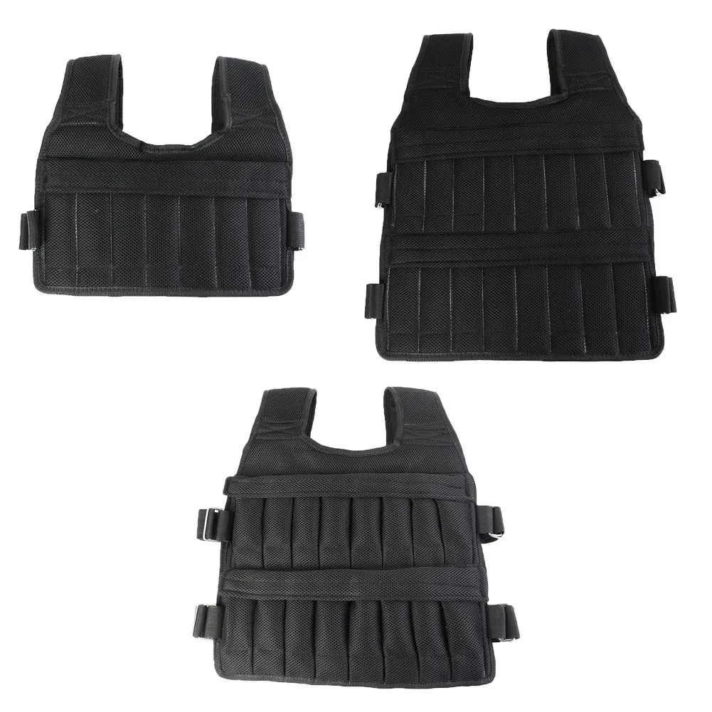 Veste Lestée Réglable 3/15/35kg – Entraînement Jogging – Noire (Sans Plaques)