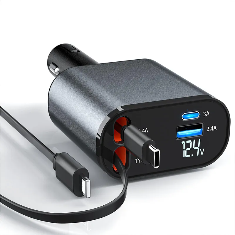 120W Retractable Car Charger with USB Type C Cable for iPhone Samsung  Cigarette Lighter Adapter from Dhgate Cell Phone Chargers