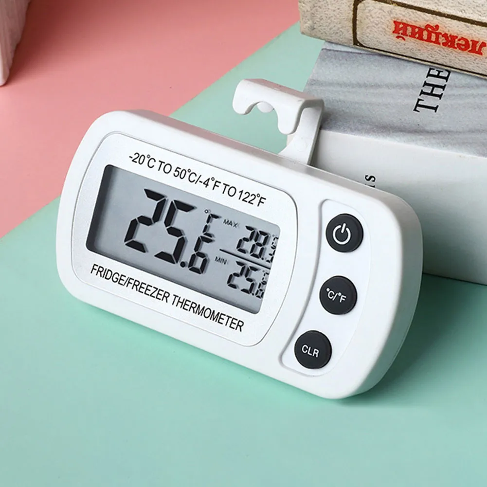Digital Fridge Freezer Thermometer With Alarm - LCD Display, Max/Min Memory, Waterproof Sensor