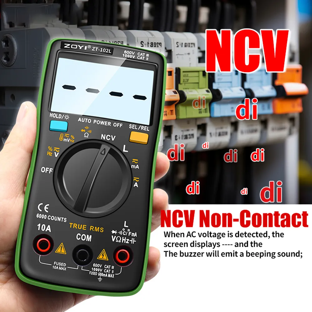 Handheld True Rms Multimeter Digital Multimeter Professional 6000 Counts True RMS Handheld Tester ...