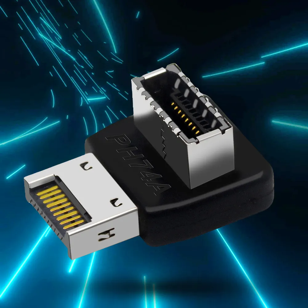 Cablecc USB 3.1 Front Panel Header To USB-C Type-C Female Extension Cable 40cm With Panel