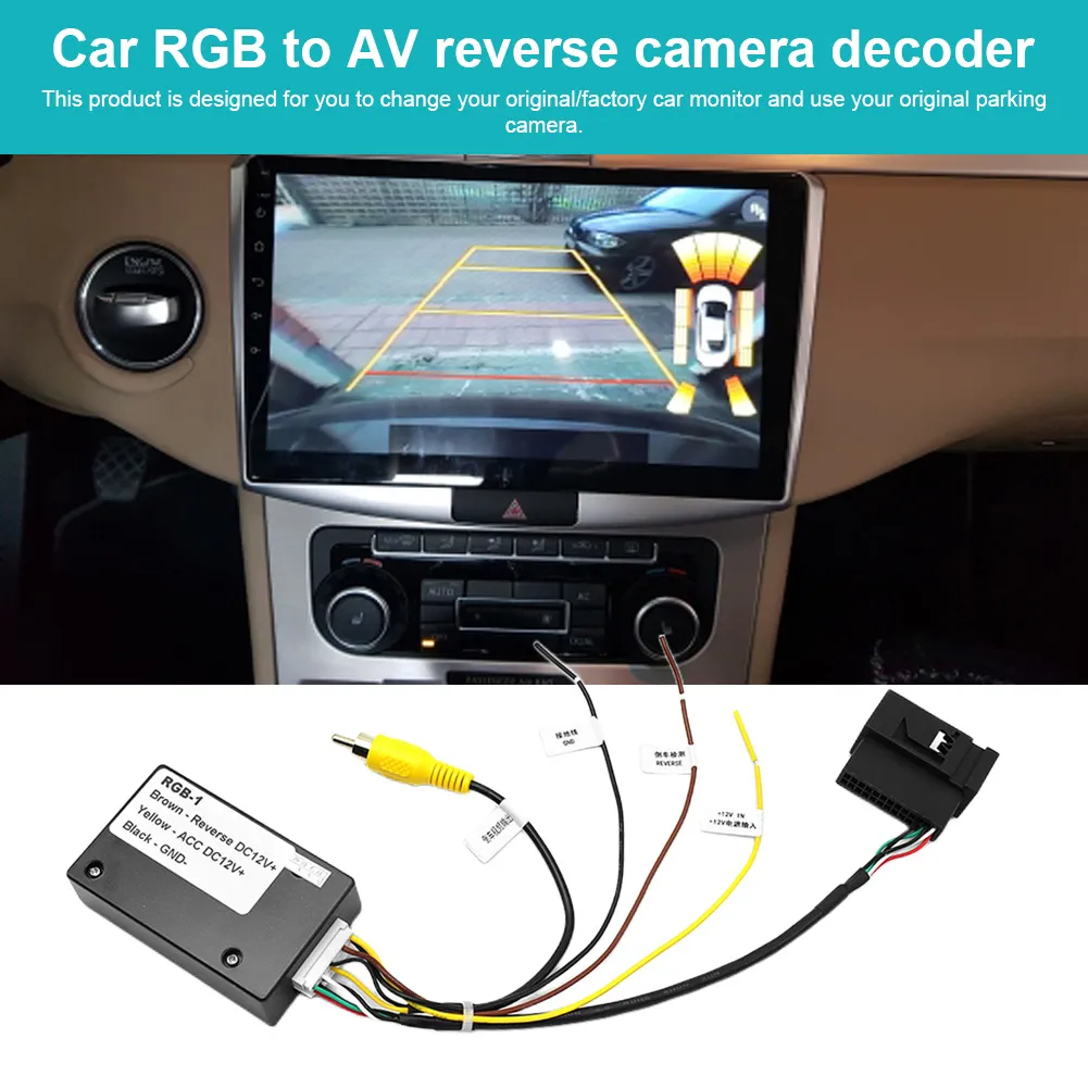 12V Car Adapter RGB to AV Rearview Camera Converter - Backup Camera ...