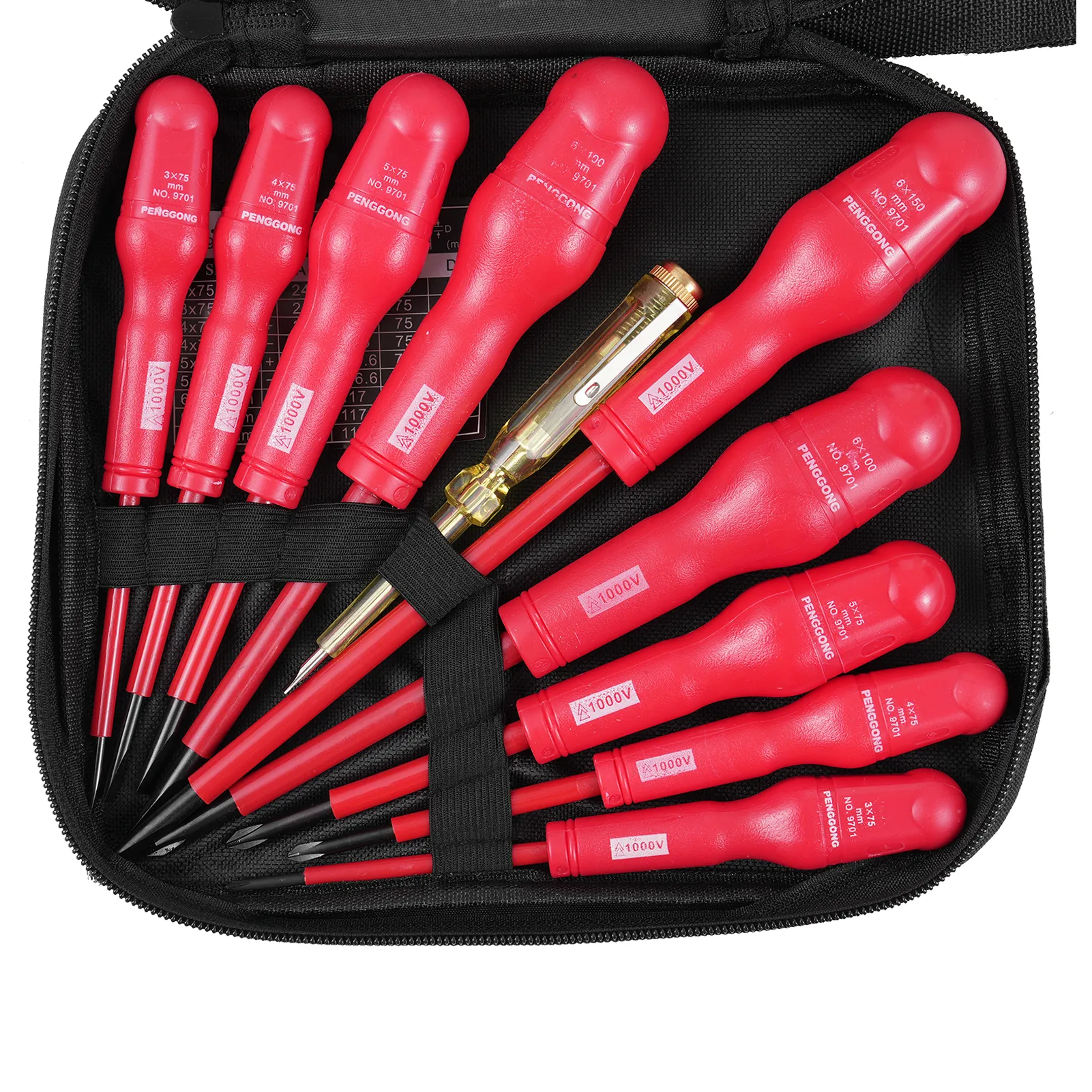 2024 Insulated Screwdriver Set PENGGONG 1000V Electrician Screwdriver Kit with Slotted Phillips Screwdrivers and Test Pencil for Electrical Work