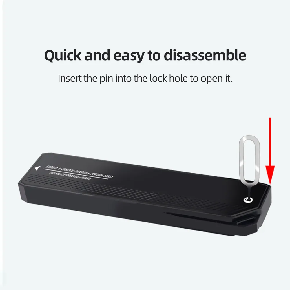 M.2 NVME SSD Enclosure Mobile Case Supports NVME Protocol To Type-C Solid External Hard Disk Case Support M2 SSD 2280/42/60