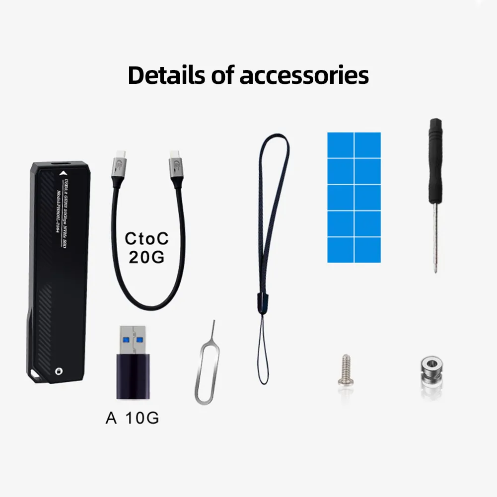 M.2 NVME SSD Enclosure Mobile Case Supports NVME Protocol To Type-C Solid External Hard Disk Case Support M2 SSD 2280/42/60