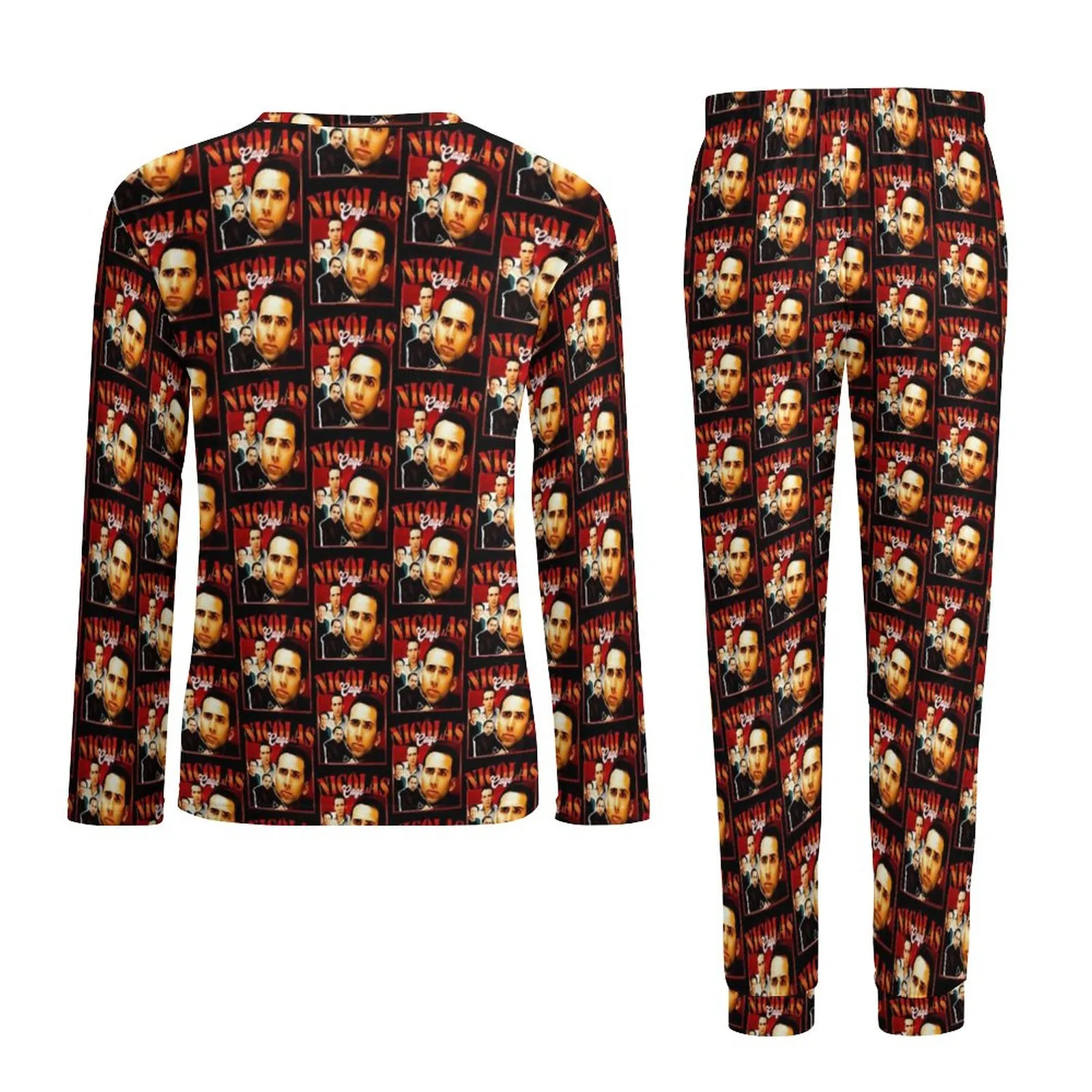 Nicolas Cage Pajamas: Soft Mens 2-Piece Loungewear Set for