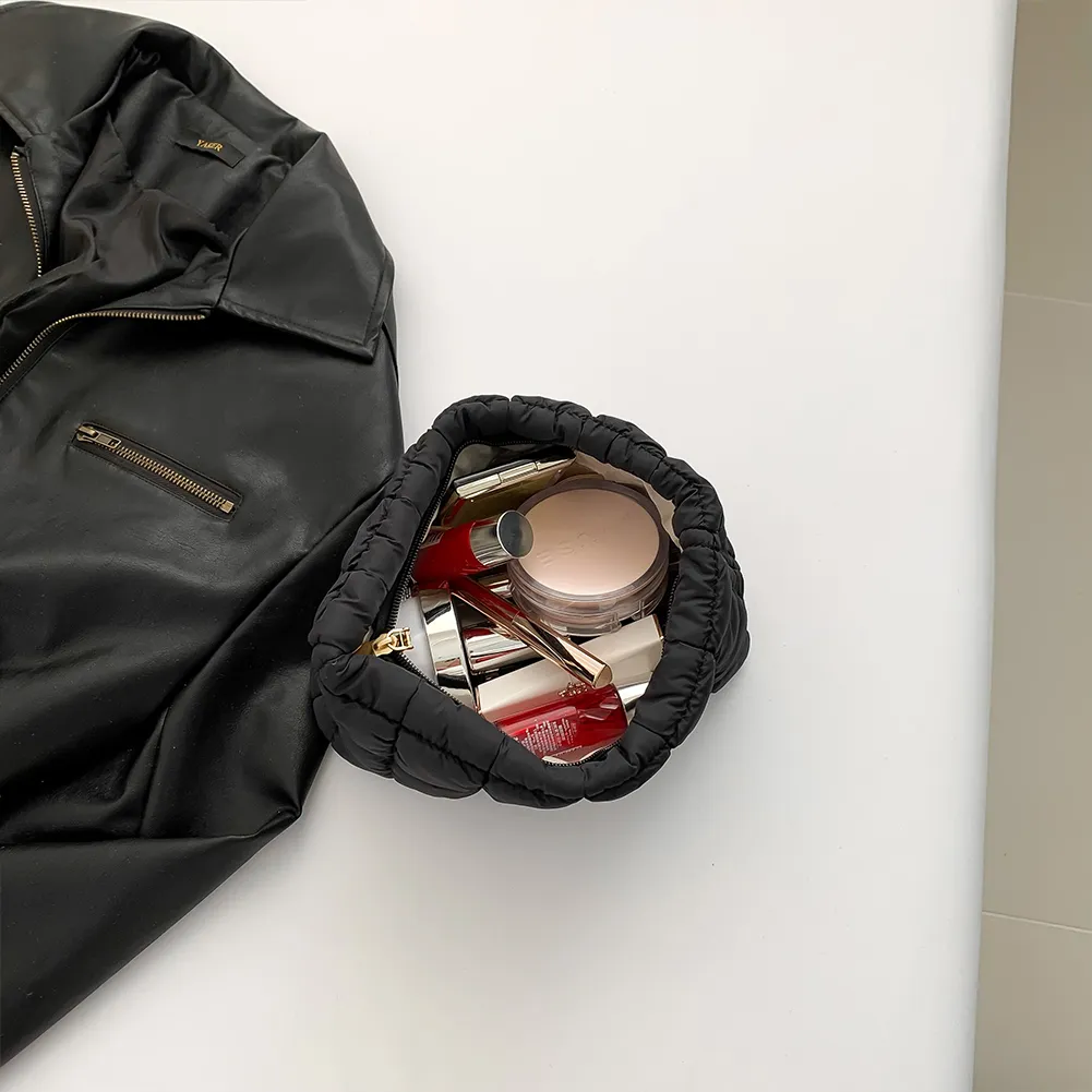 Bolsa De Aseo Acolchado Con Cremallera Para Mujeres Organizador De