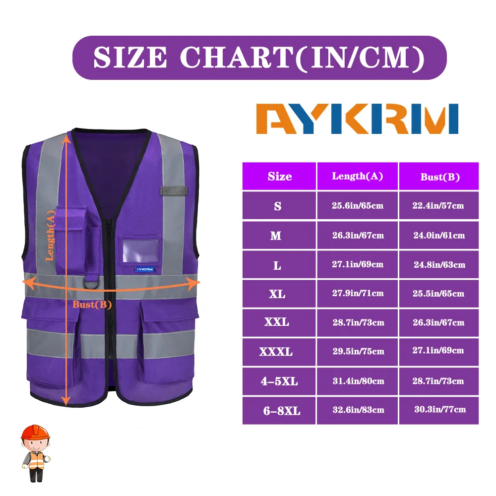 Gilet de sécurité haute visibilité - Taille US 2 : S/M - Couleur : Fluo