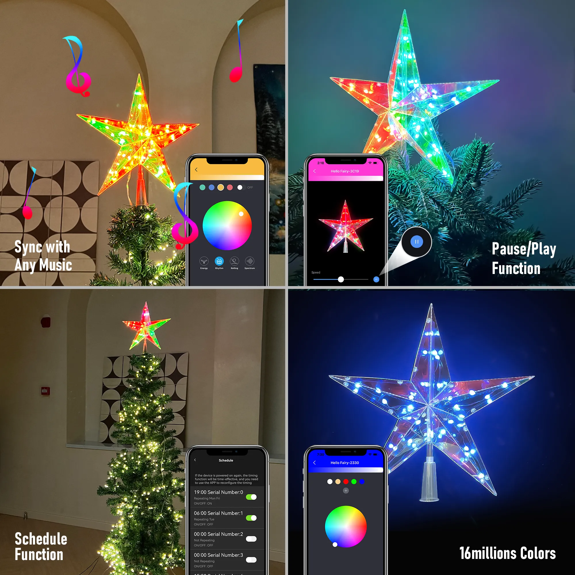 App Controlled RGB LED Christmas Tree Topper ... From Ddmyday, $61.17 ...
