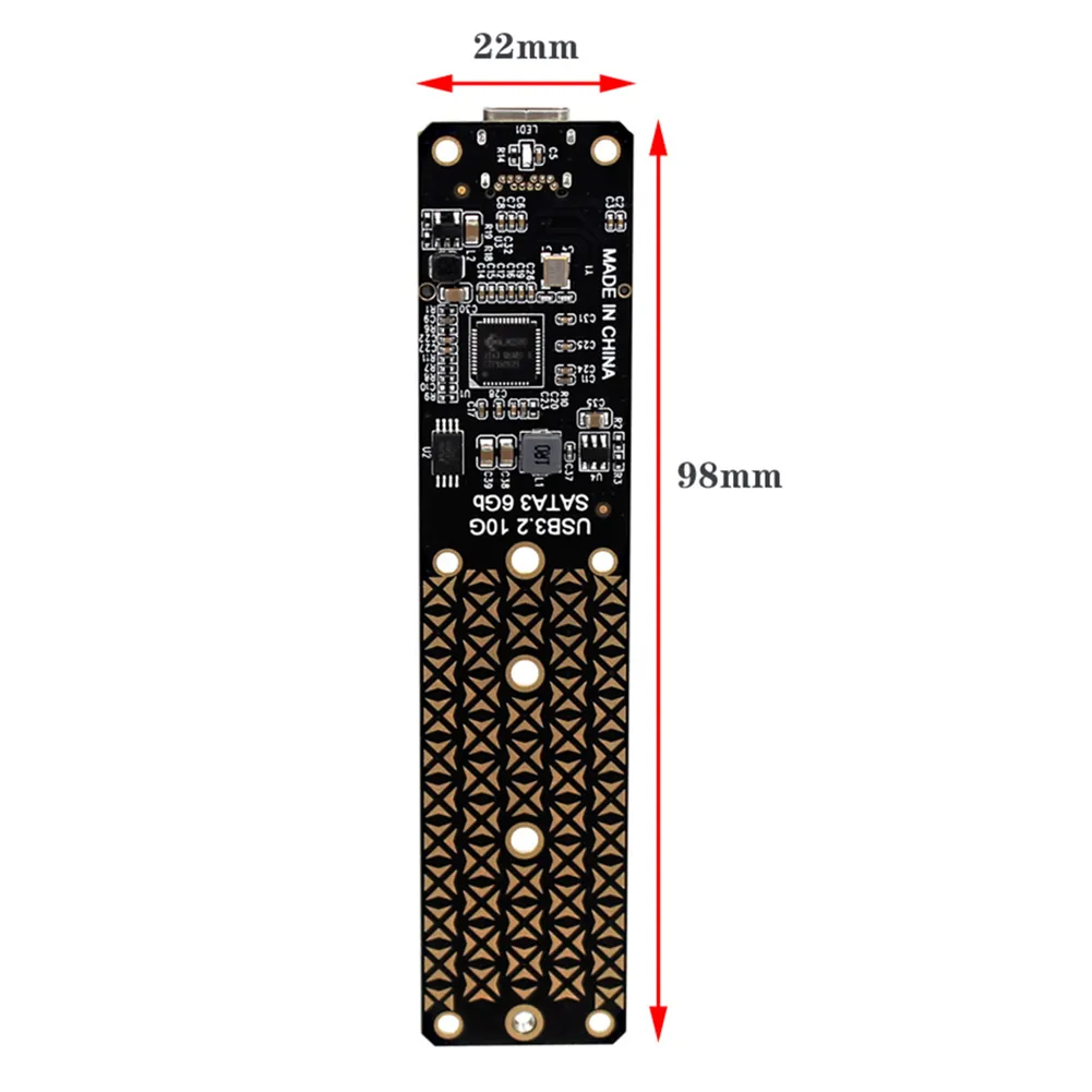 M.2 NGFF Hard Disk Adapter 10 Gbps Speed M.2 To USB3.1 Converter Reader JMS580 Chip Support 2230/2242/2260/2280 Size SSD