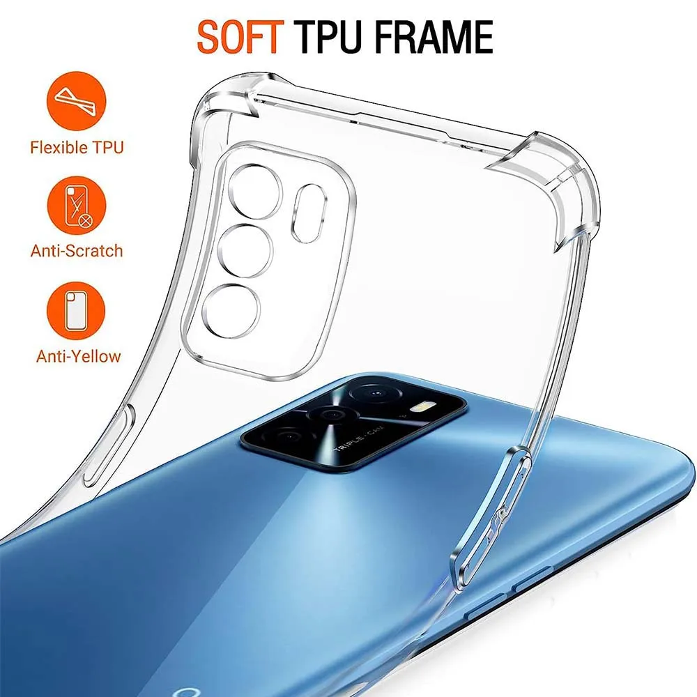 Custodia MOJIA Per Oppo A16 / A16s / A54s, Cover In TPU Con Porta Carte RFID, Nera, Antiurto E Supporto
