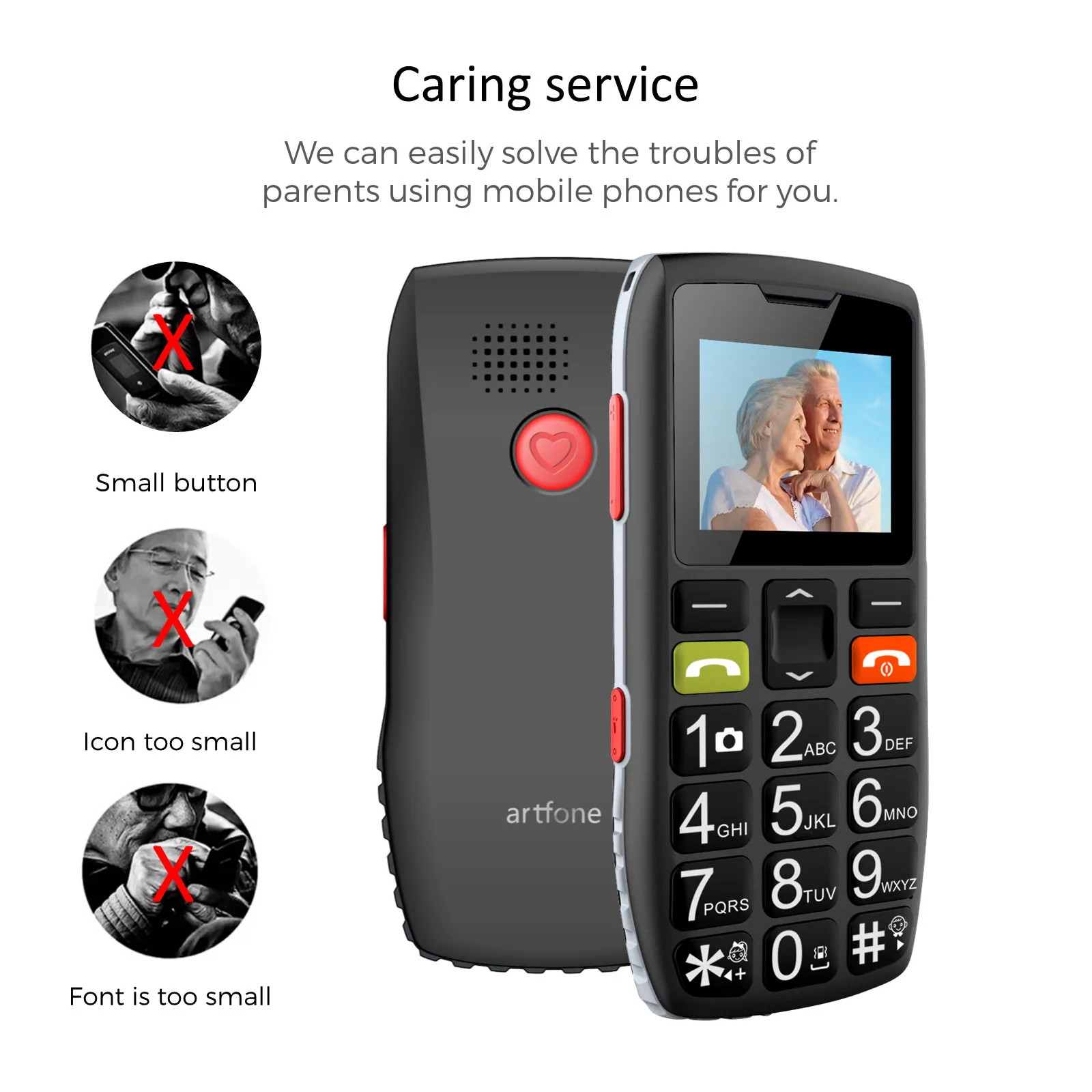 Artfone C1+ Senior Mobile Phones Big Rubber Keypad... From Ddmyfriend ...