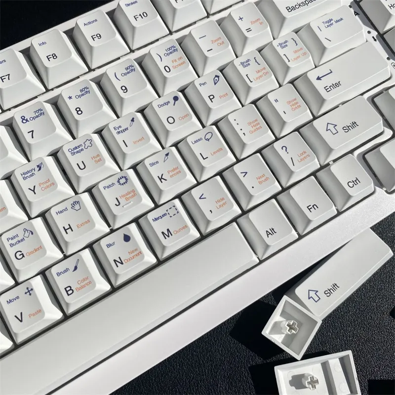 Minimalist White Mechanical Keyboard Keys Total With CS Photoshop Style ...