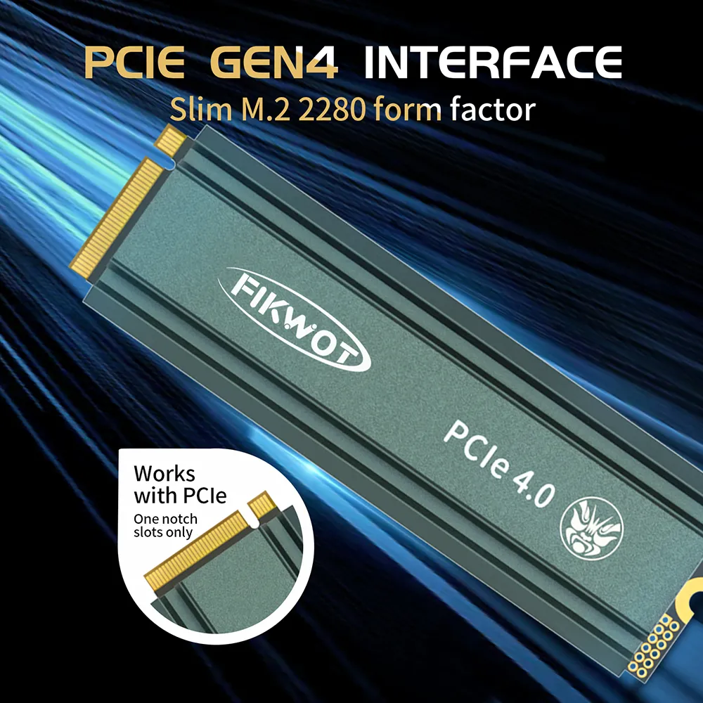Fikwot FN960 5000MB/s M.2 SSD 512GB 1TB 2TB with Heatsink PCIe4.0x4 NVMe Hard Disk Internal Solid State Drive for PS5 Desktop PC