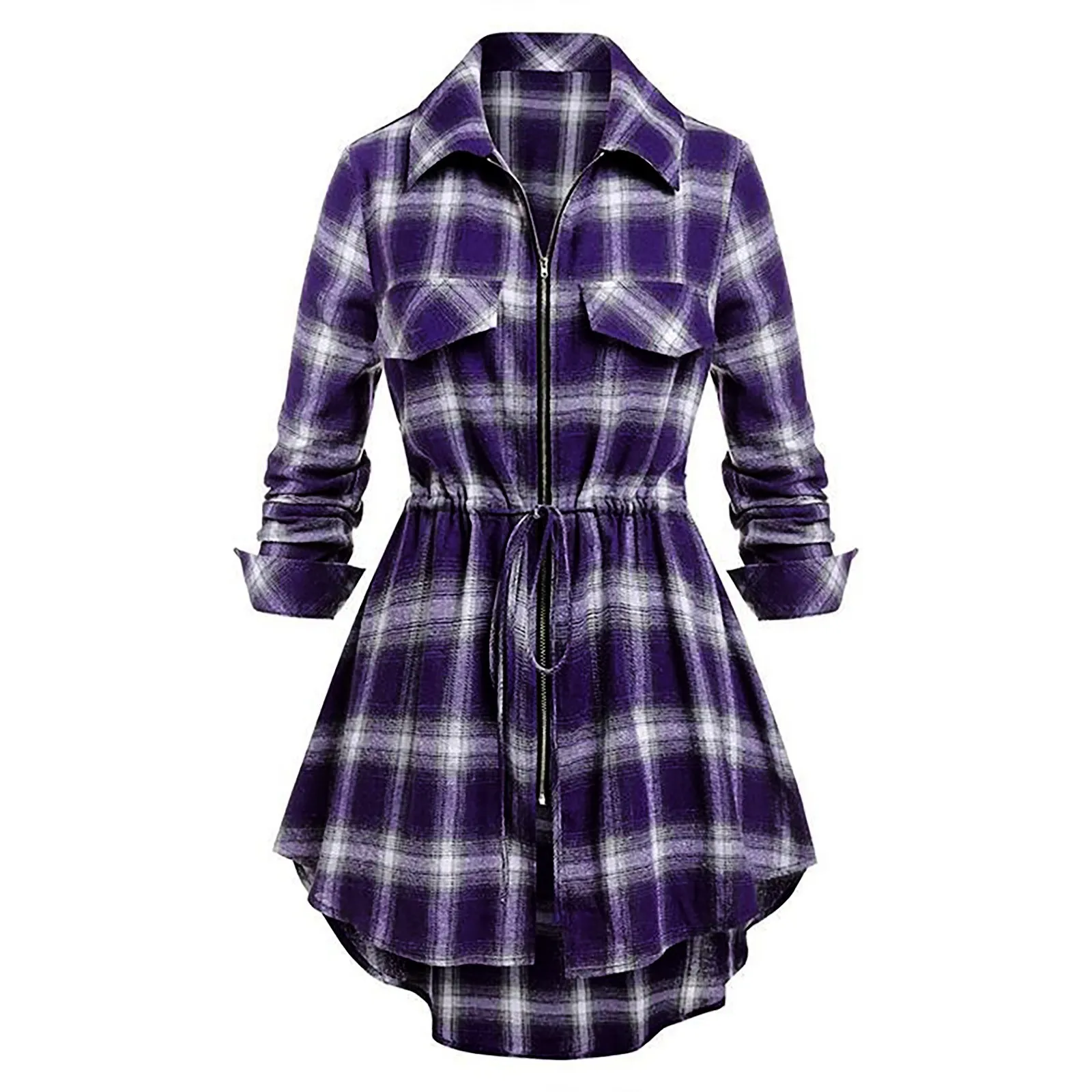 Plaid zip up dress hotsell