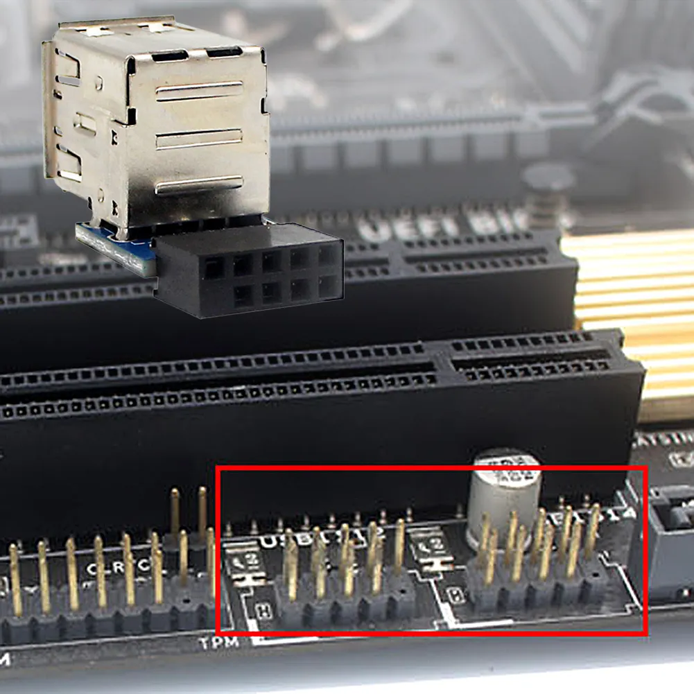 DHgate.com:9Pin/10Pin Motherboard to 2x USB 2.0 Female