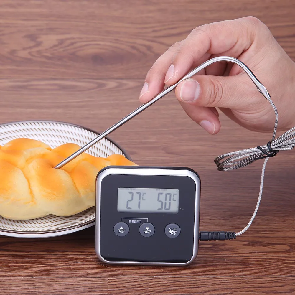 BBQ Cooking Thermometer Meat Probe With Temperature Alarm, Digital Food ...