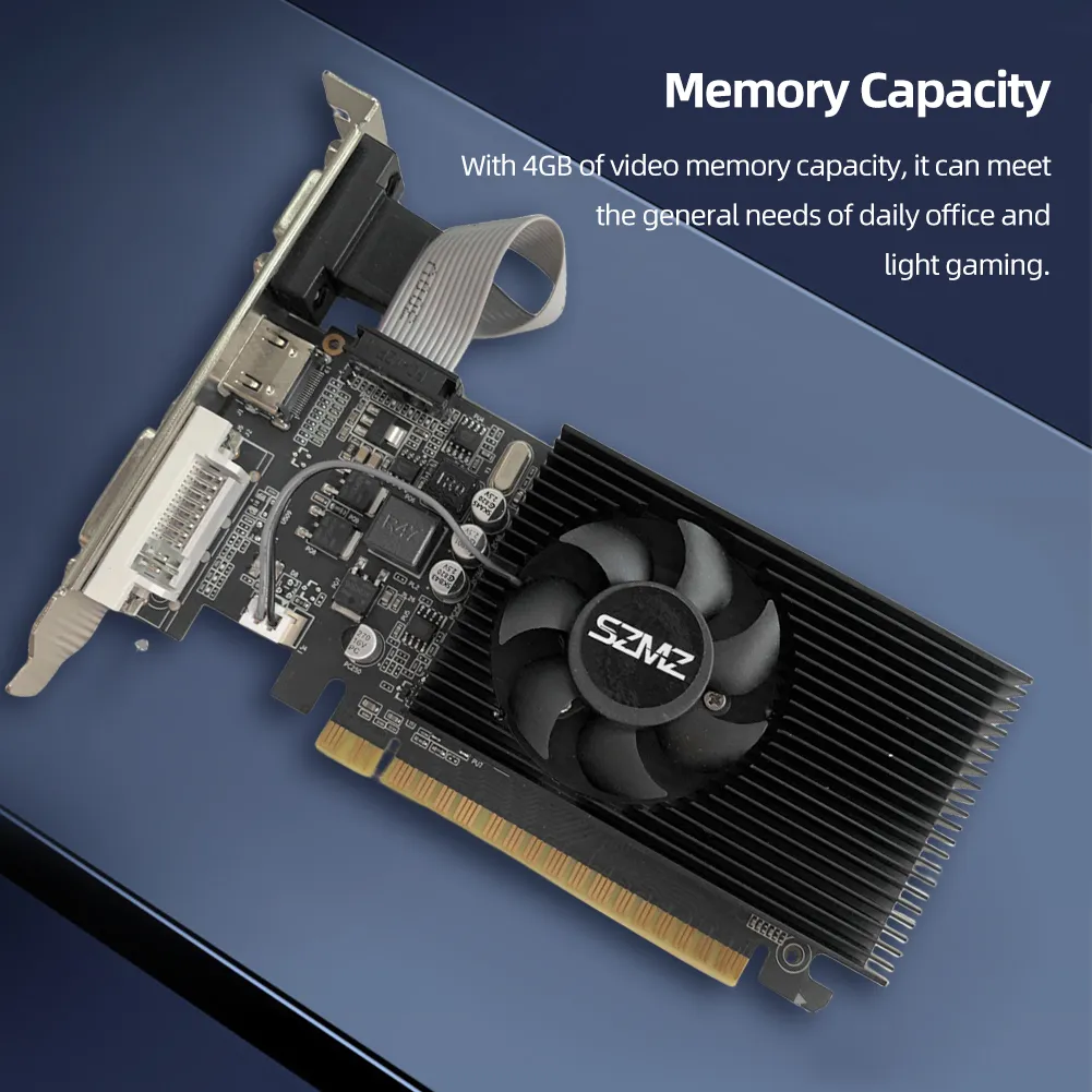 GT730 4GB DDR3 Graphics Card with HDMI-Compatible VGA DVI Port Gaming Graphics Card PCI-E2.0 16X for PC for Desktops PC/Servers
