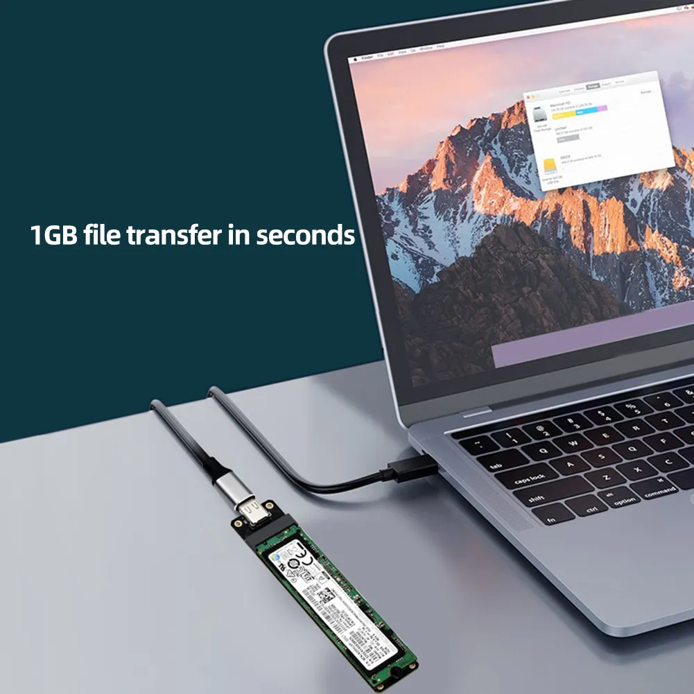 M.2NGFF Solid State Disk SSD To USB Adapter 10 Gbps Speed M.2 NGFF Hard Disk Adapter JMS580 Chip for 2230/2242/2260/2280 SSD