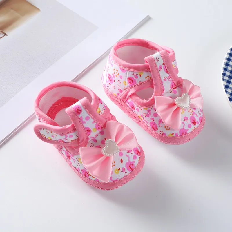 Baby Newborn Toddler Bow Anti-slip Socks Shoes Infant Boy Girl Crib Slipper Shoe