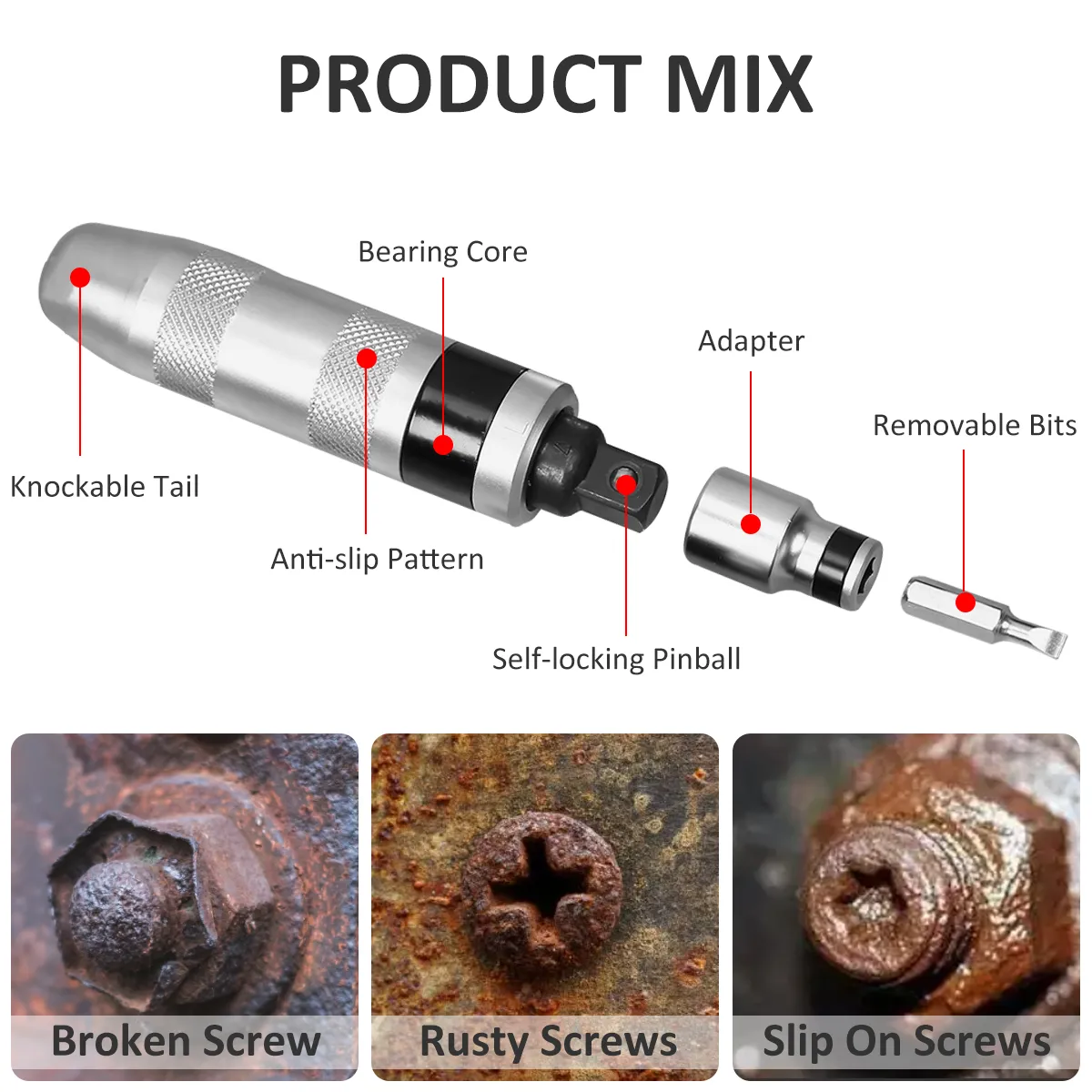 Multifunctional Impact Torque Screwdriver Screwfix With Shock Screw Driver Chisel Bits Extractor And Remover Essential Repair Tools From Ddmyhome 73.49 DHgate.Com