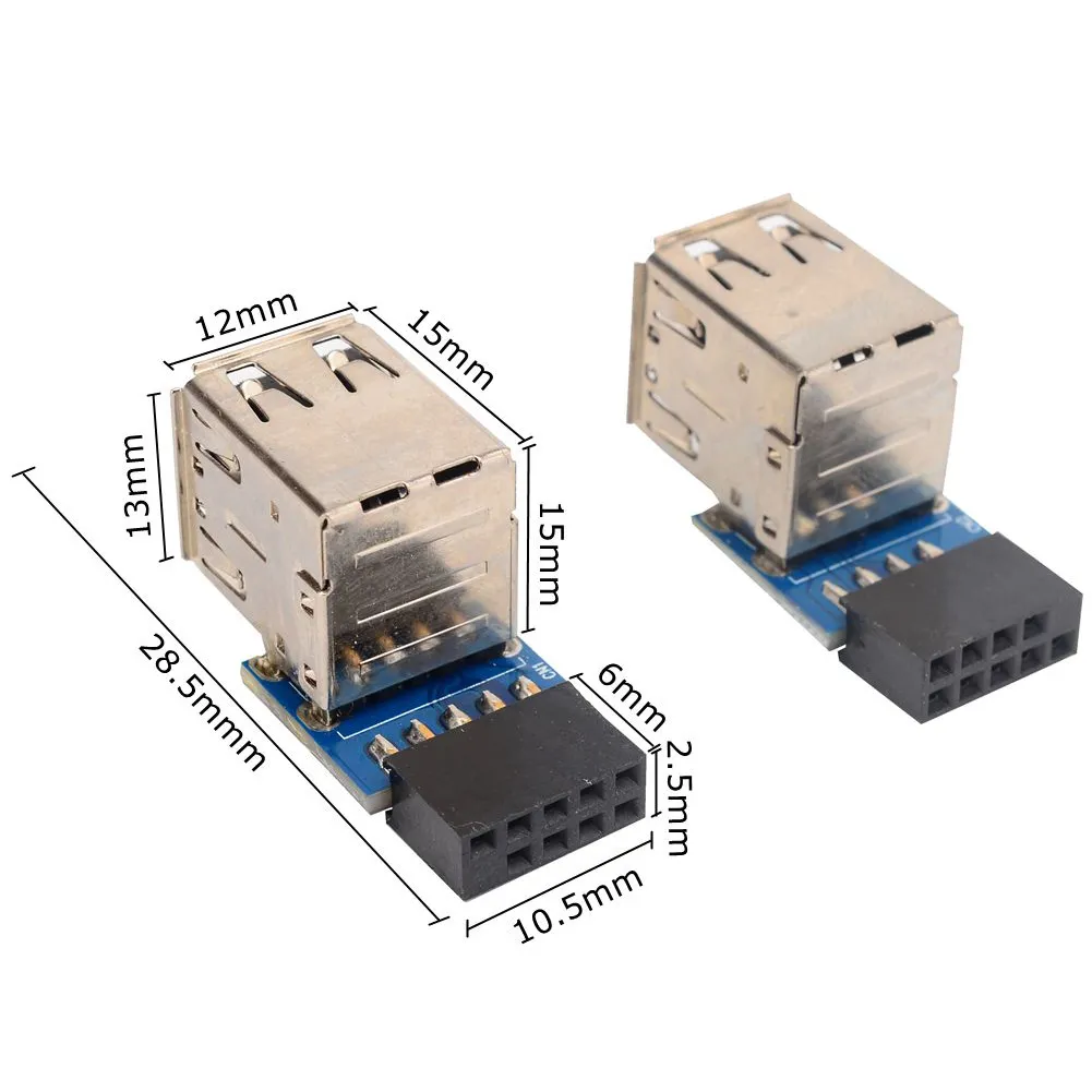 USB 3.0 Y-Splitter Kabel – 2 Ports Auf 20-Pin Motherboard-Header | 30 Cm, Blau, Abwärtskompatibel Mit USB 2.0