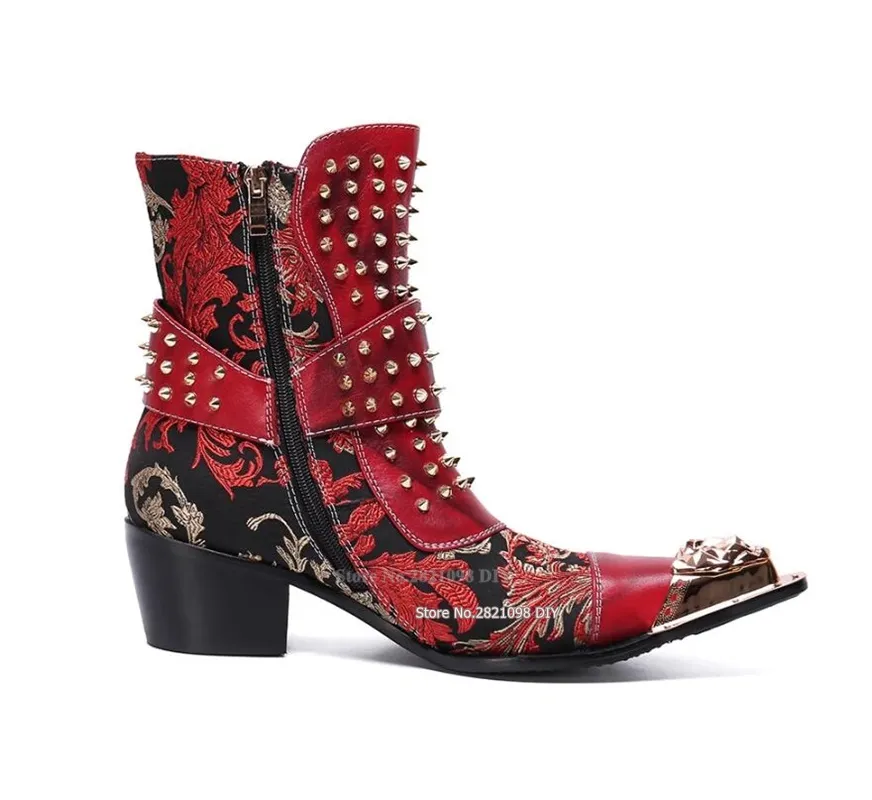 Handmade Luxury designer rivets men buckle strap wedge Boots knight high denim harness Boots