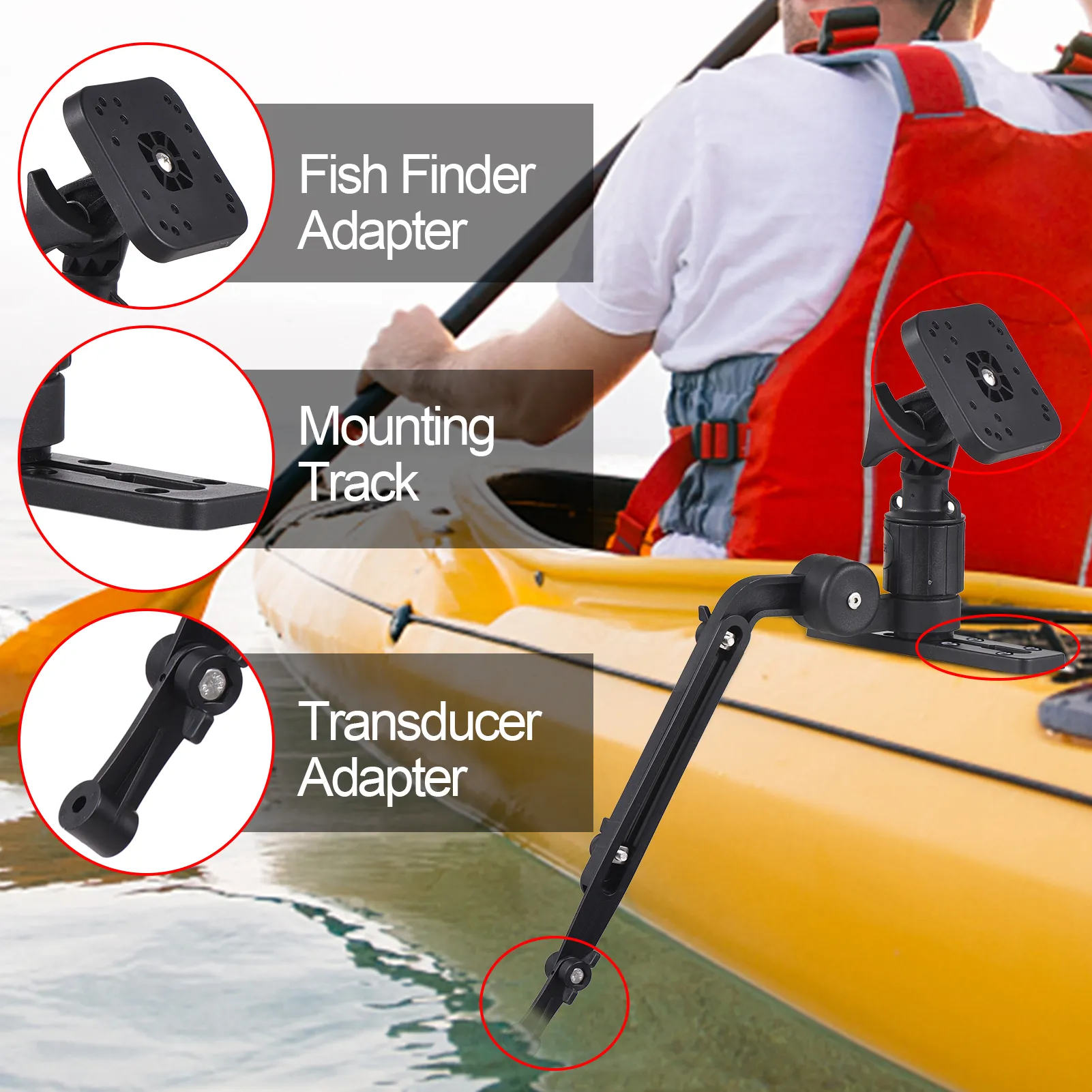 Kayak fish and depth finder Mounting Plate with...