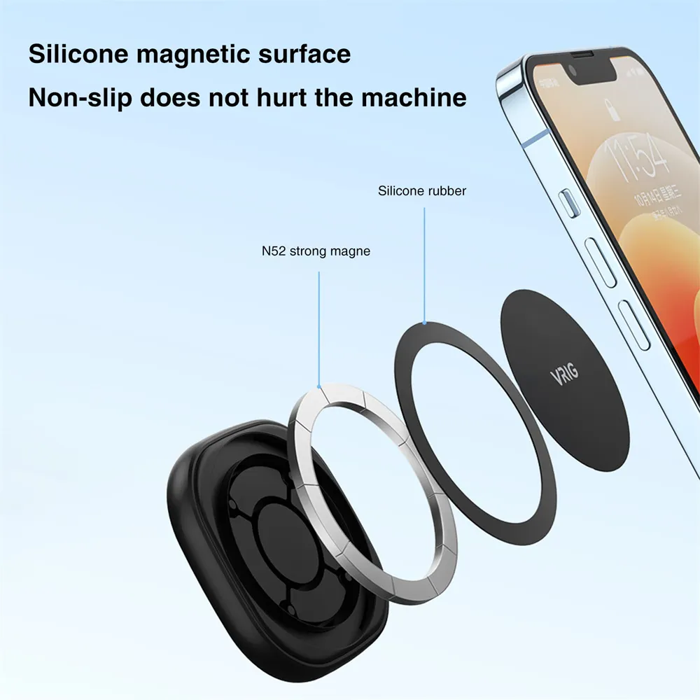 2025 Double-Sided Magnetic Phone Holder Aluminium Foldable Phone Ring Stand For MagSafe IPhone 15 14 13 Pro Max Huawei Samsung
