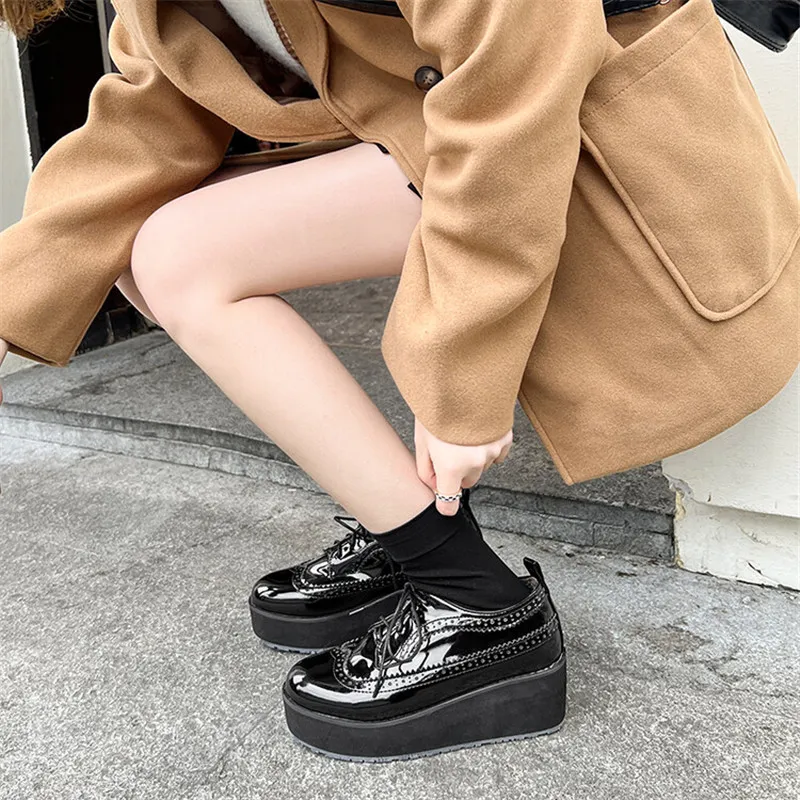 Bulk Color Platform Oxfords Chunky Patent Leather Brogues For Women From Ddmybags 51.28 DHgate.Com