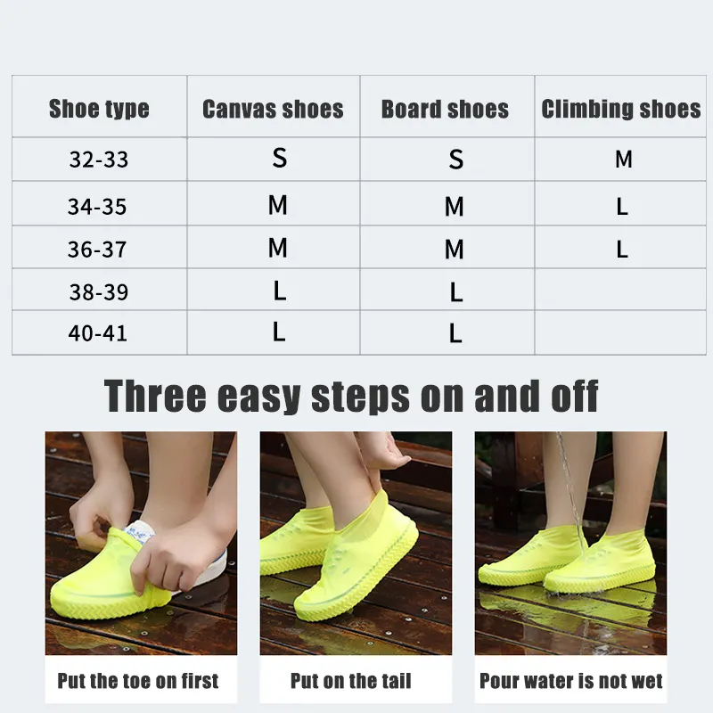 Waterproof Silicone Step In Shoe Cover Anti Slip Rain Boots And Sneakers Protectors For Outdoor Rainy Days From Ddmydesign 16.9 DHgate.Com