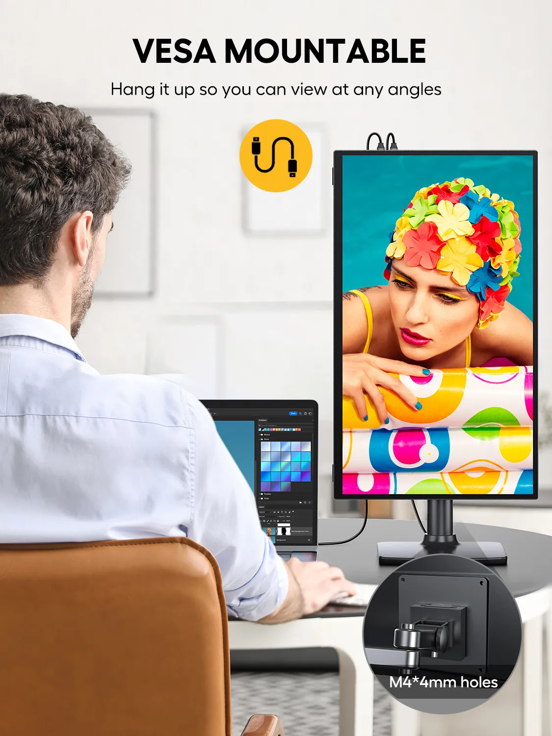 UPERFECT 18.5" Touch Screen Portable Monitor 120Hz Computer Gaming Display With Type C HDMI Holder Stand For Laptop Phone Xbox