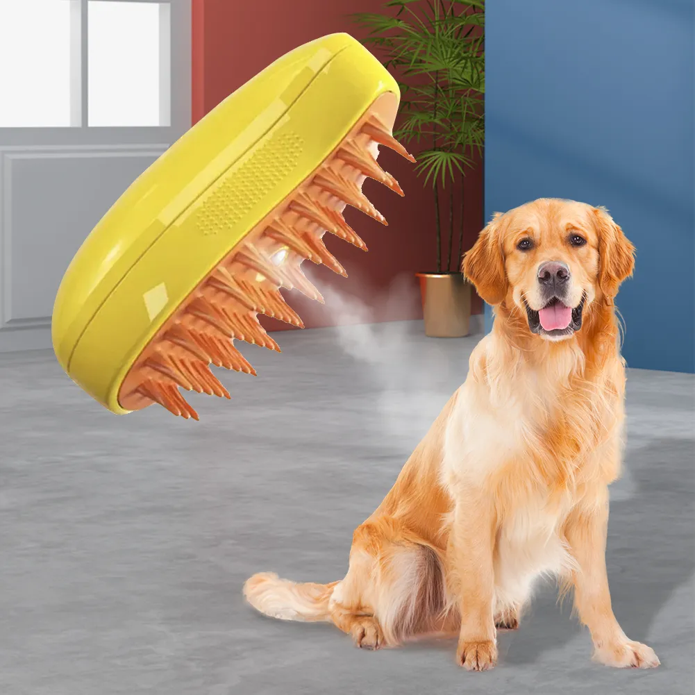 3 In 1 Cat Steamy Brush Self Cleaning Steam Cat Brush for Massage Dog Cat Hair Remover Comb Pet Grooming Beauty Brushes