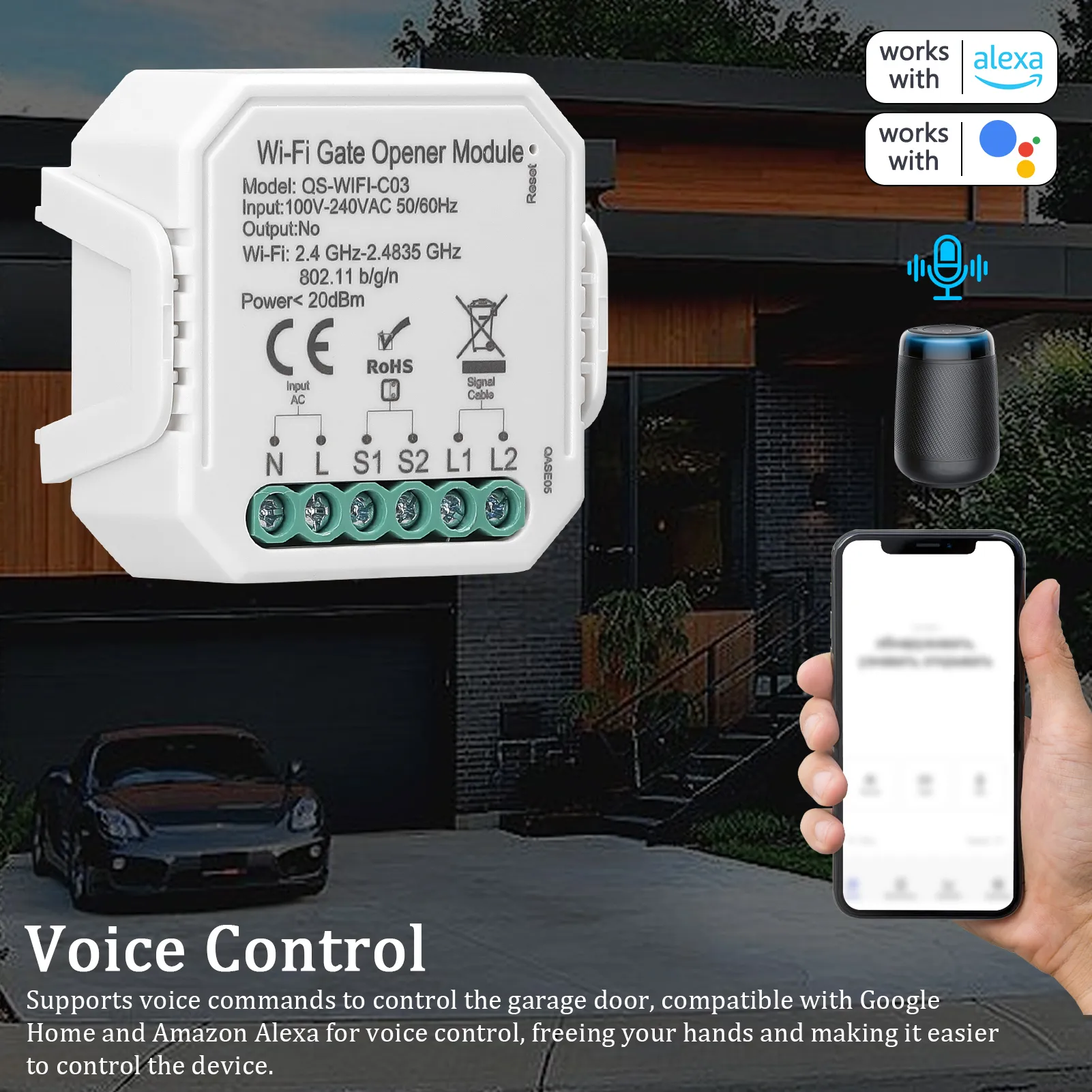Smart WiFi Garage Access Controller: Mobile Remote App Control